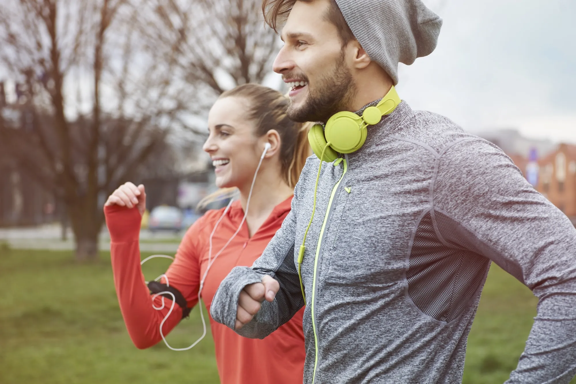 People jogging outside